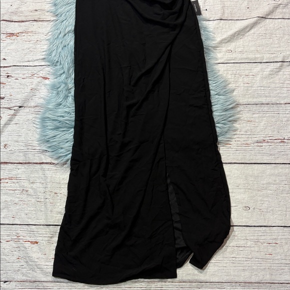NWT Lulus Glamorous Disposition Black Ruched Maxi Dress - Picture 8 of 9